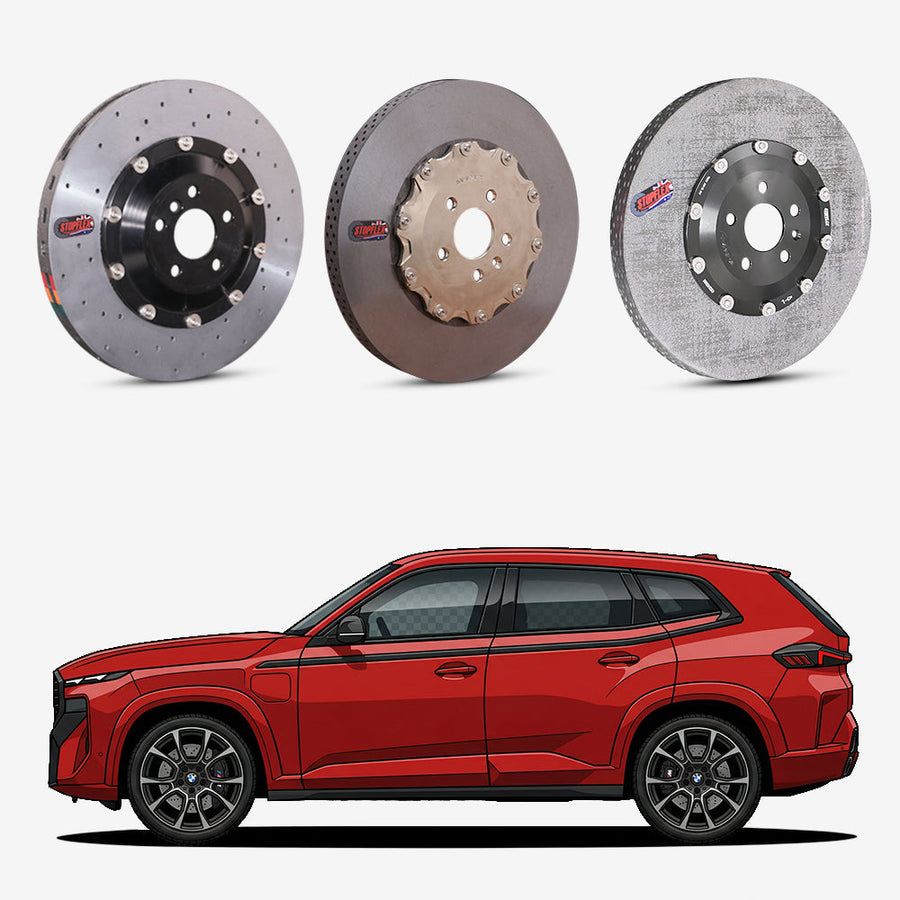 StopFlex continuous long-fiber carbon ceramic brake rotors upgrade for BMW XM.