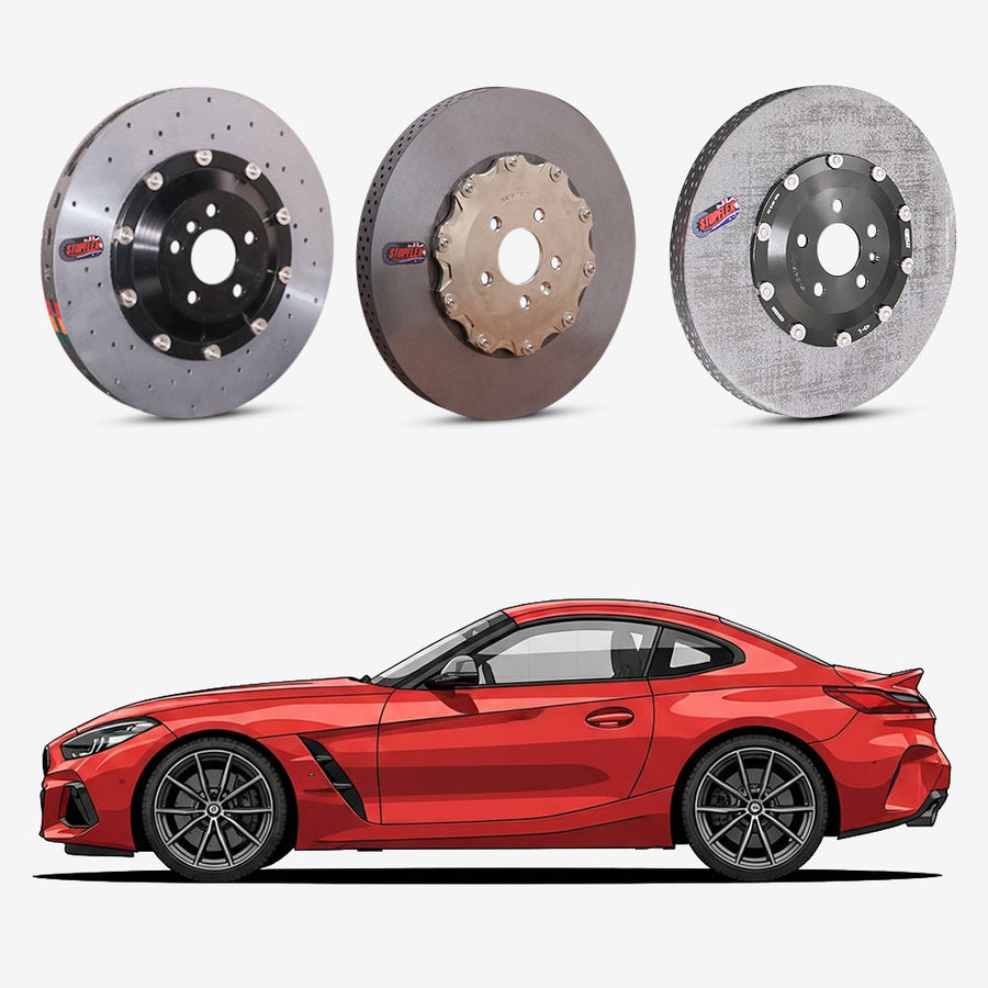 StopFlex continuous long-fiber carbon ceramic brake rotors upgrade for BMW Z4 M40i G29.