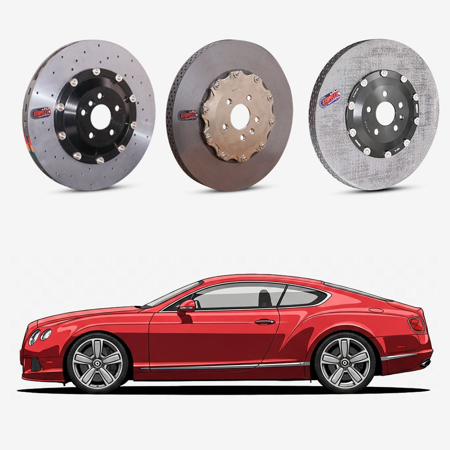 StopFlex continuous long-fiber carbon ceramic brake rotors upgrade for Bentley Continental GT 2nd Gen..