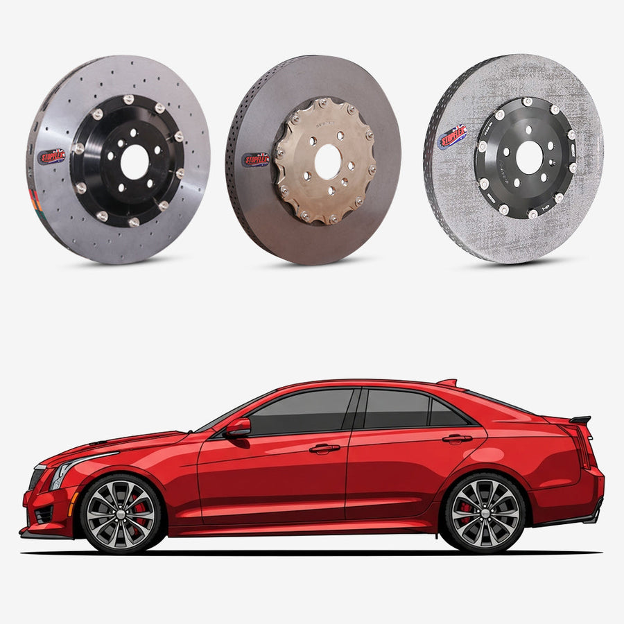 StopFlex continuous long-fiber carbon ceramic brake rotors upgrade for Cadillac ATS-V.