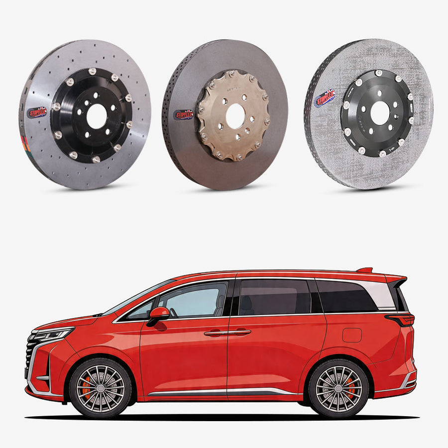 StopFlex continuous long-fiber carbon ceramic brake rotors upgrade for Denza D9.