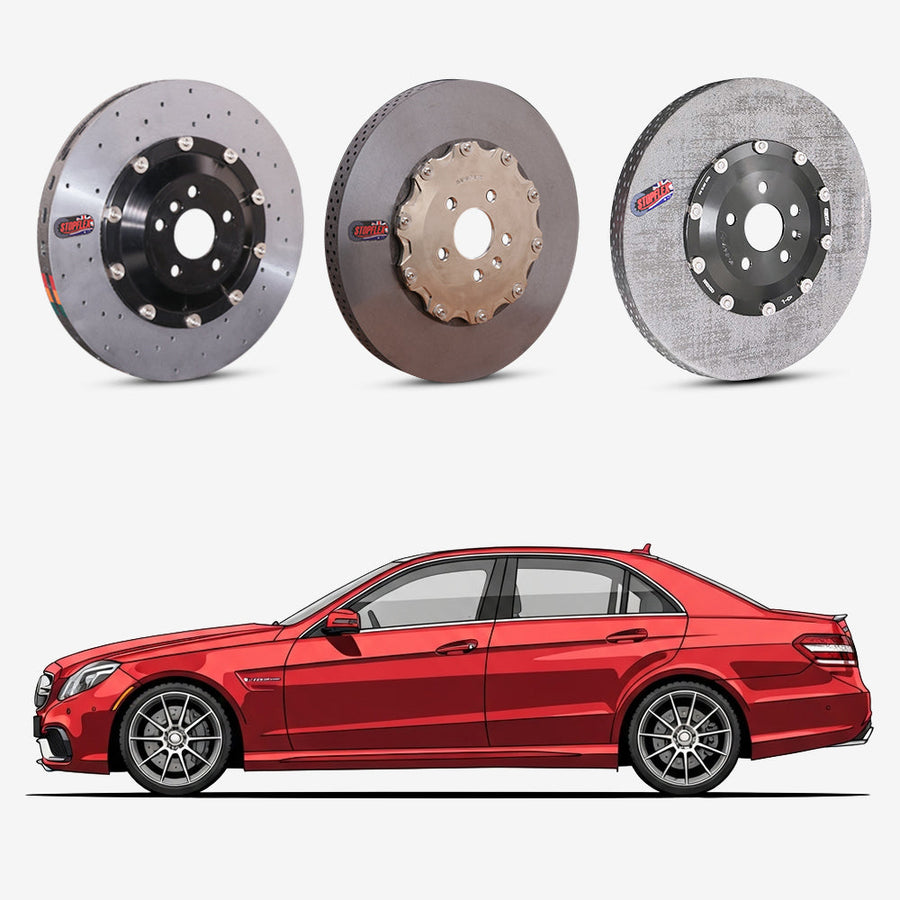 StopFlex continuous long-fiber carbon ceramic brake rotors upgrade for Mercedes Benz AMG E63S W212.