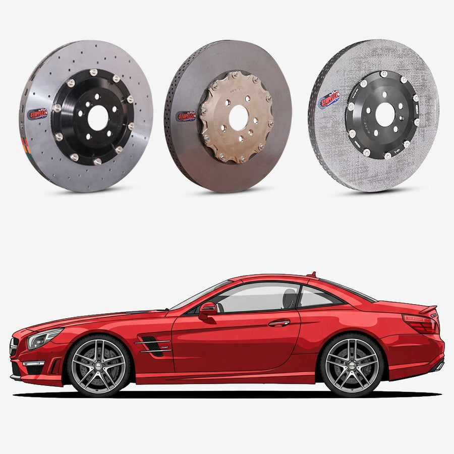 StopFlex continuous long-fiber carbon ceramic brake rotors upgrade for Mercedes Benz AMG SL65 R231.