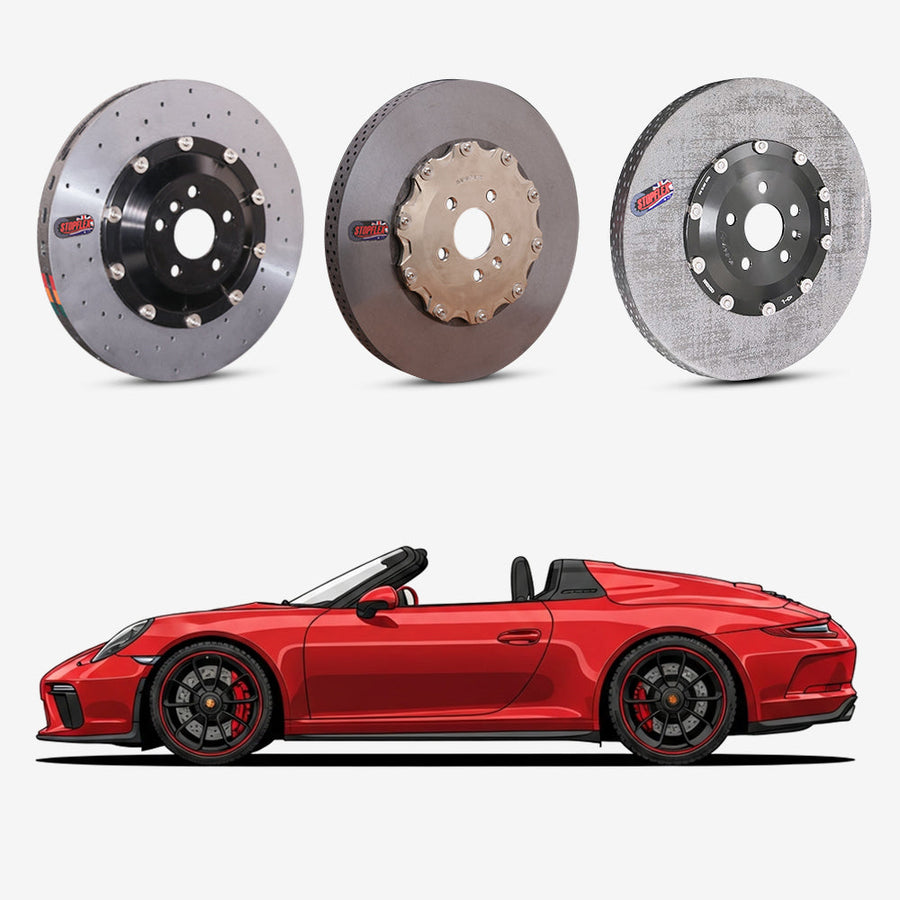 StopFlex continuous long-fiber carbon ceramic brake rotors upgrade for Porsche 911 991 Speedster.