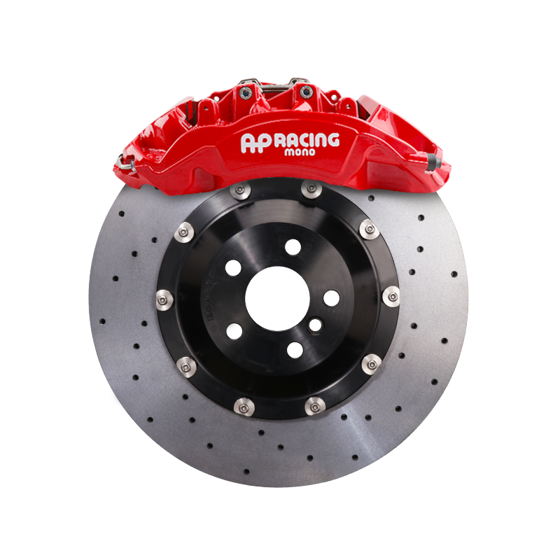 Installed StopFlex CCB kit for 2023-2026+ NIO ET5T / ET5 with AP Racing CP9570 Radi-CAL 6-Piston Caliper