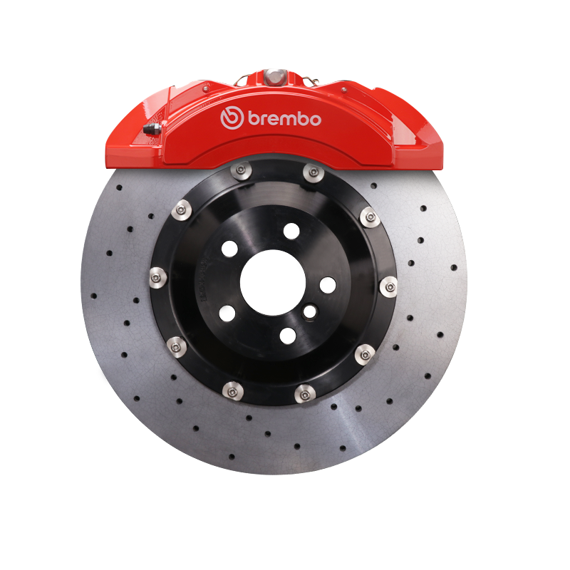 Installed StopFlex CCB kit for 2008-2023 Dodge Challenger SE / SXT / GT / R/T / Scat Pack / SRT8 / Hellcat / Demon / Super Stock (3rd Gen) with Brembo FA042 Forged 6-Piston Caliper