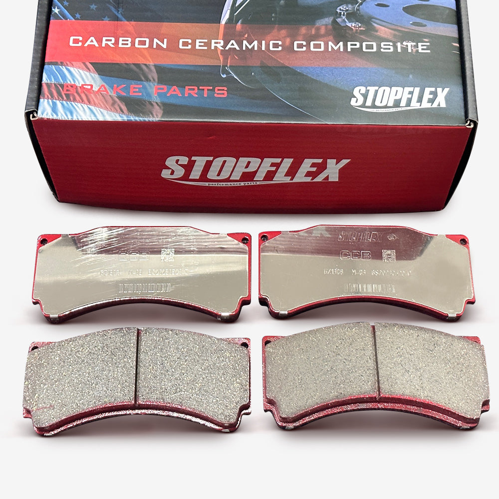 A set of STOPFLEX low-dust performance carbon ceramic brake pads for the TTSPORT 9660 caliper.