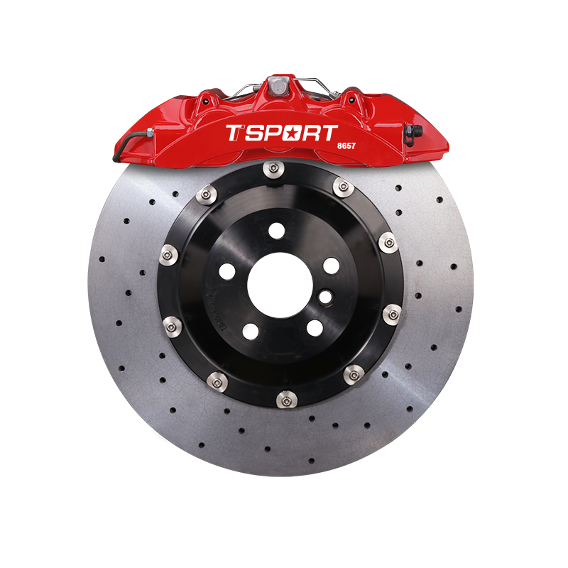 Installed StopFlex CCB kit for 2025-2026+ Tesla Model Y / Performance (Juniper Refresh) with TTSPORT 8657 6-Piston Caliper