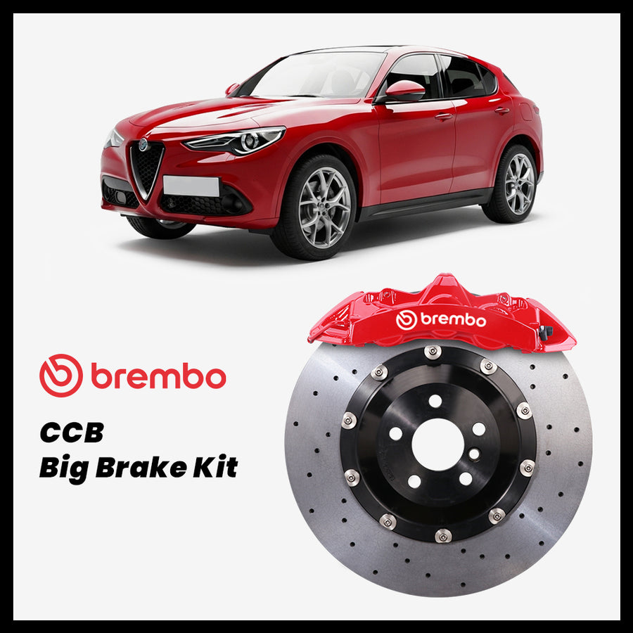 Alfa Romeo Stelvio Brembo GT6 6-Piston Caliper with 380/405mm CCB carbon ceramic brake rotor