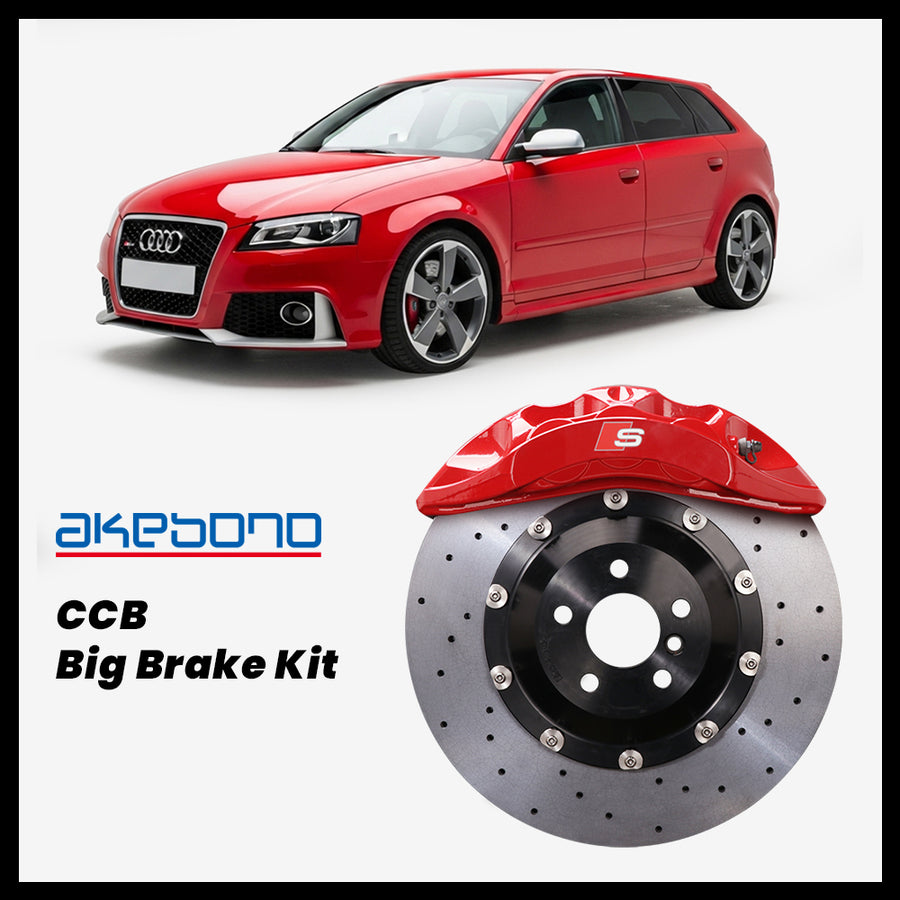 Audi RS3 (8P) Akebono OEM Audi S 6-Piston (8N) Caliper with 380mm CCB carbon ceramic brake rotor