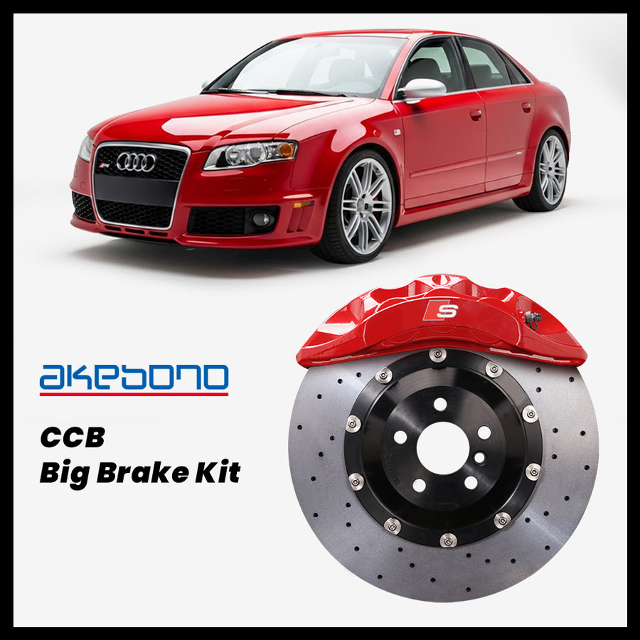 Audi RS4 (B7) Akebono OEM Audi S 6-Piston (8N) Caliper with 380mm CCB carbon ceramic brake rotor