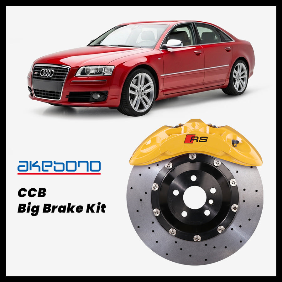 Audi S8 (D3) Akebono OEM Audi RS 6-Piston (9N) Caliper with 400mm CCB carbon ceramic brake rotor