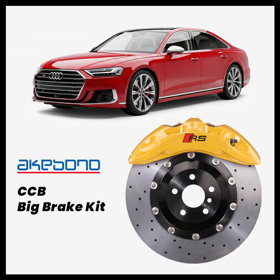 Audi S8 (D5) Akebono OEM Audi RS 6-Piston (9N) Caliper with 400mm CCB carbon ceramic brake rotor