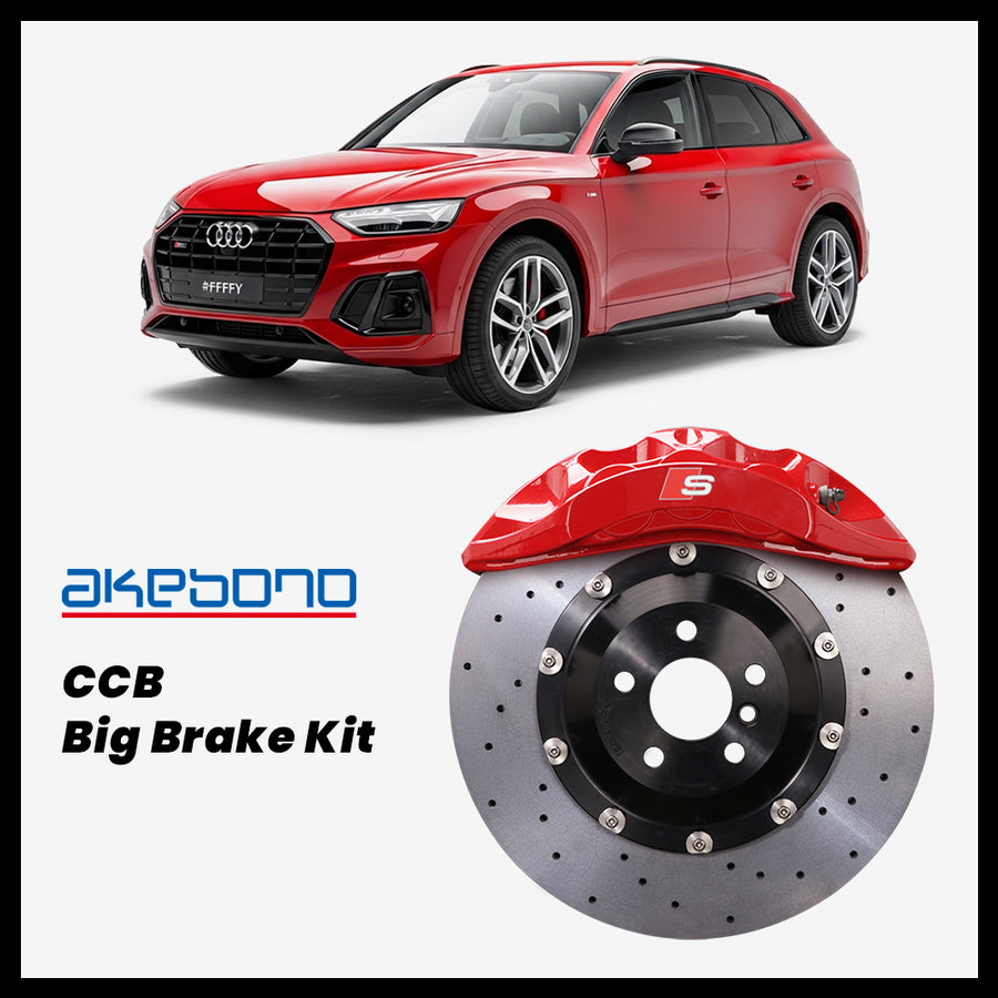 Audi Q5 / SQ5 (FY) Akebono OEM Audi S 6-Piston (8N) Caliper with 380mm CCB carbon ceramic brake rotor