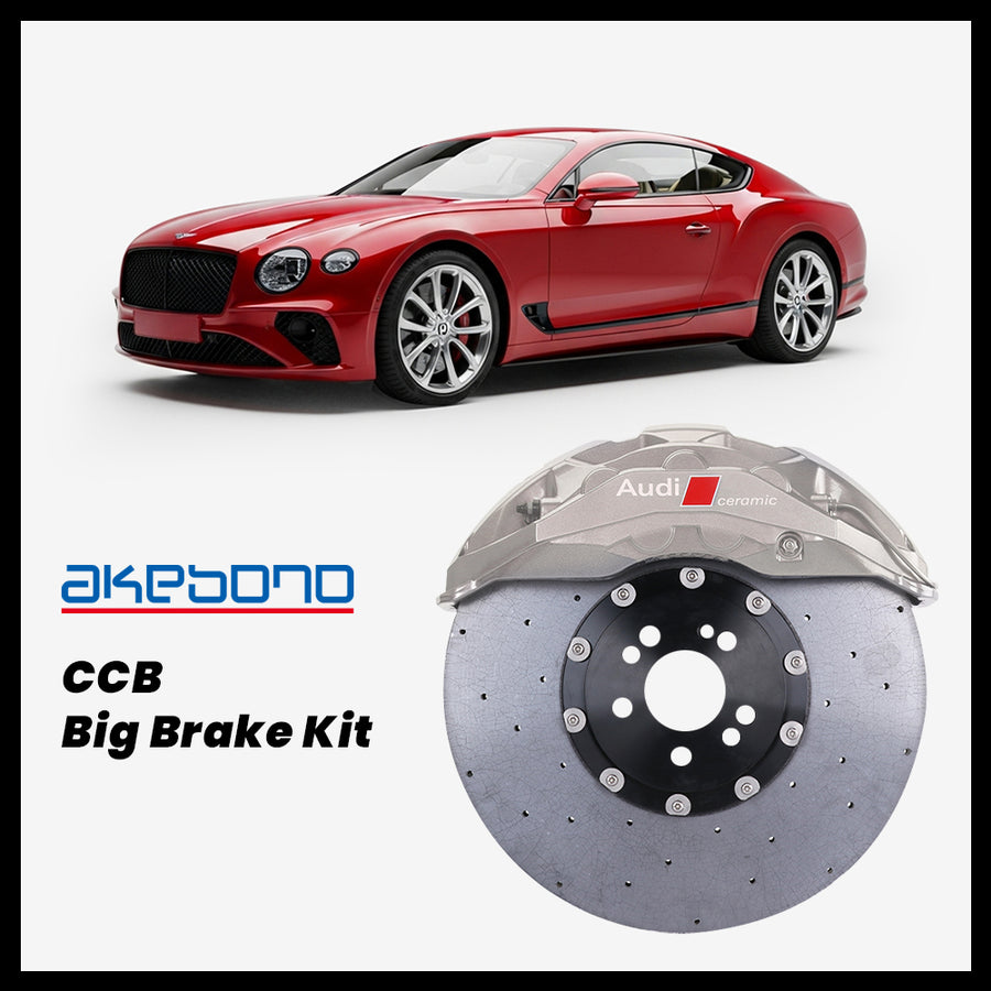 Bentley Continental GT / GTC (3rd Gen) Akebono OEM Audi RS 10-Piston (10N) Caliper with 420mm CCB carbon ceramic brake rotor