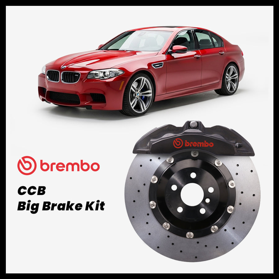 BMW 528i / 530d / 535i / 550i / M5 (F10/F11) Brembo OEM Ford Shelby GT500 Mustang 6-Piston Caliper with 380mm CCB brake rotor
