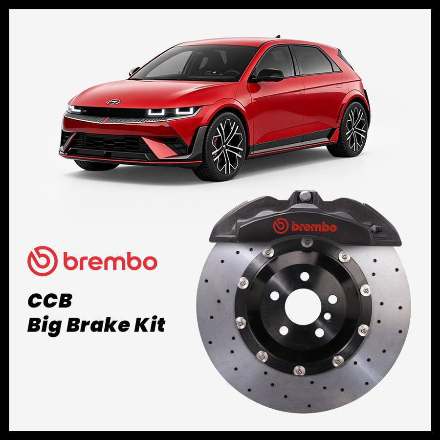 Hyundai IONIQ 5 / N Brembo OEM Ford Shelby GT500 Mustang 6-Piston Caliper with 380mm CCB carbon ceramic brake rotor