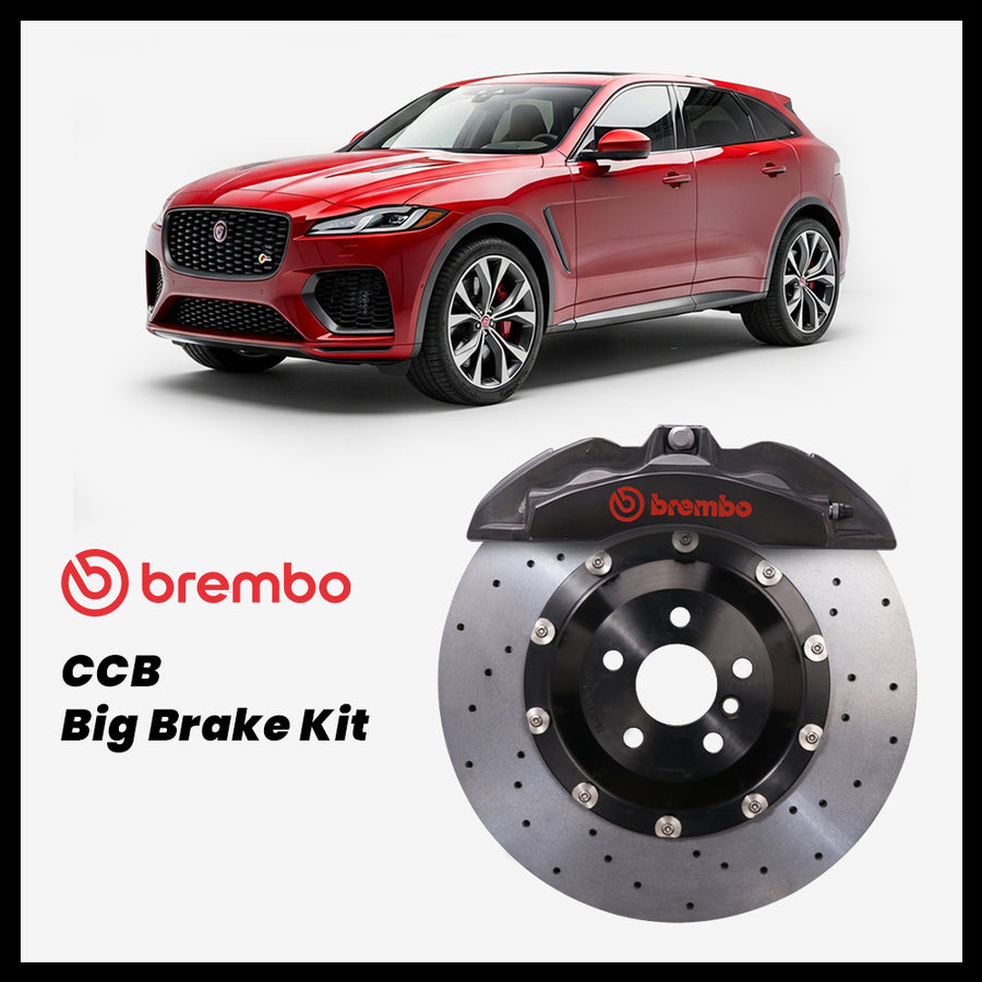 Jaguar F-PACE / S / SVR (X761) Brembo OEM Ford Shelby GT500 Mustang 6-Piston Caliper with 380mm CCB brake rotor