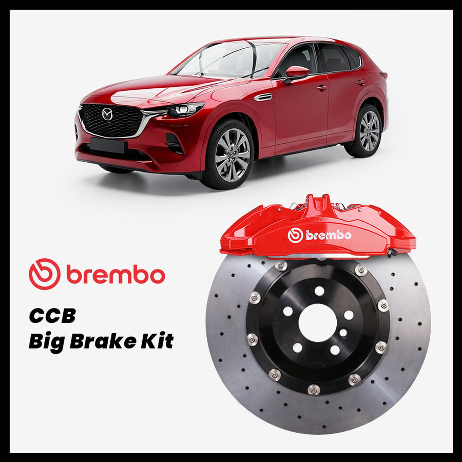 Mazda CX-60 Brembo OEM Ford Shelby GT350 Mustang 6-Piston Caliper with 400mm CCB carbon ceramic brake rotor