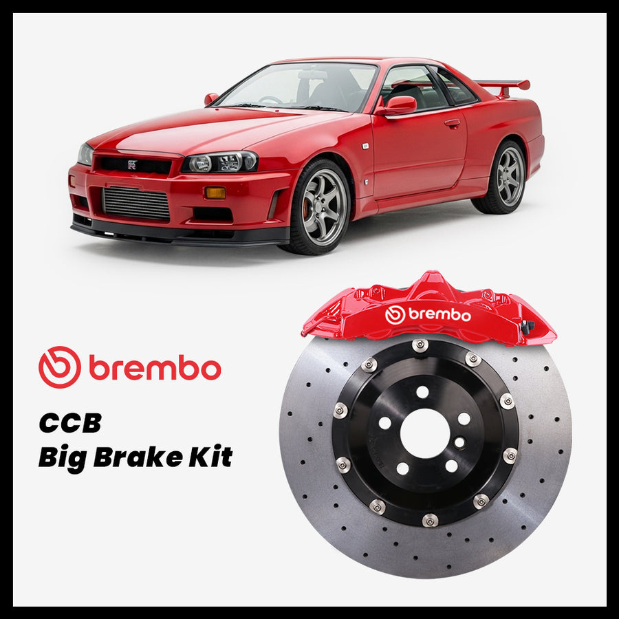 Nissan Skyline GT-R (R34) Brembo GT6 6-Piston Caliper with 380mm CCB carbon ceramic brake rotor