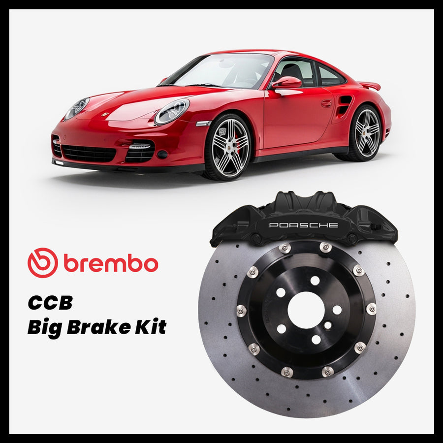 Porsche 911 (997) Turbo / S Brembo OEM Porsche 911 GT3 6-Piston Caliper with 405mm CCB carbon ceramic brake rotor