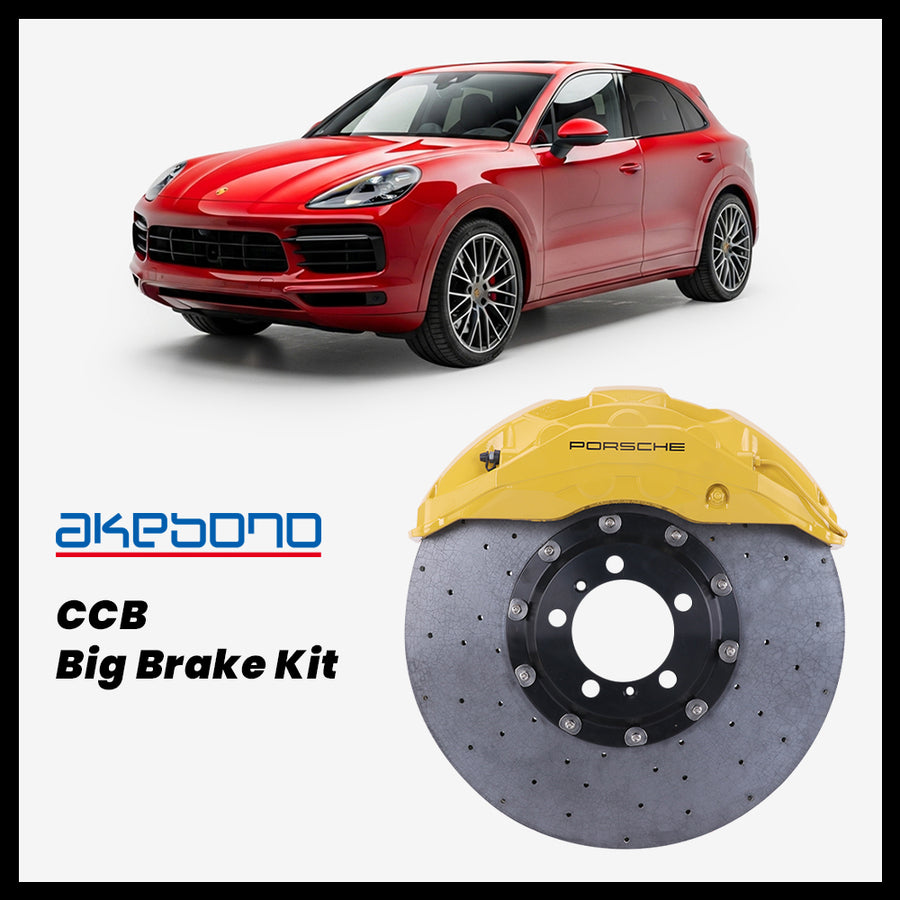 Porsche Cayenne (9Y0) Turbo GT Akebono OEM Porsche 10-Piston (10N) Caliper with 420/440mm CCB carbon ceramic brake rotor