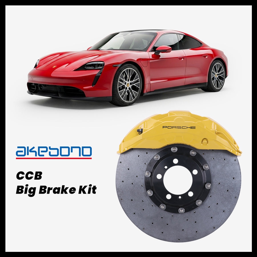 Porsche Taycan / 4 / 4S Akebono OEM Porsche 10-Piston (10N) Caliper with 440mm CCB carbon ceramic brake rotor