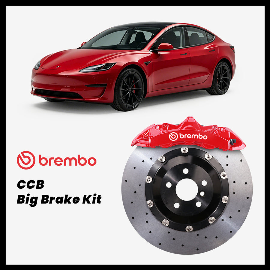 Tesla Model 3 / Performance (Highland Refresh) Brembo GT6 6-Piston Caliper with 380mm CCB carbon ceramic brake rotor