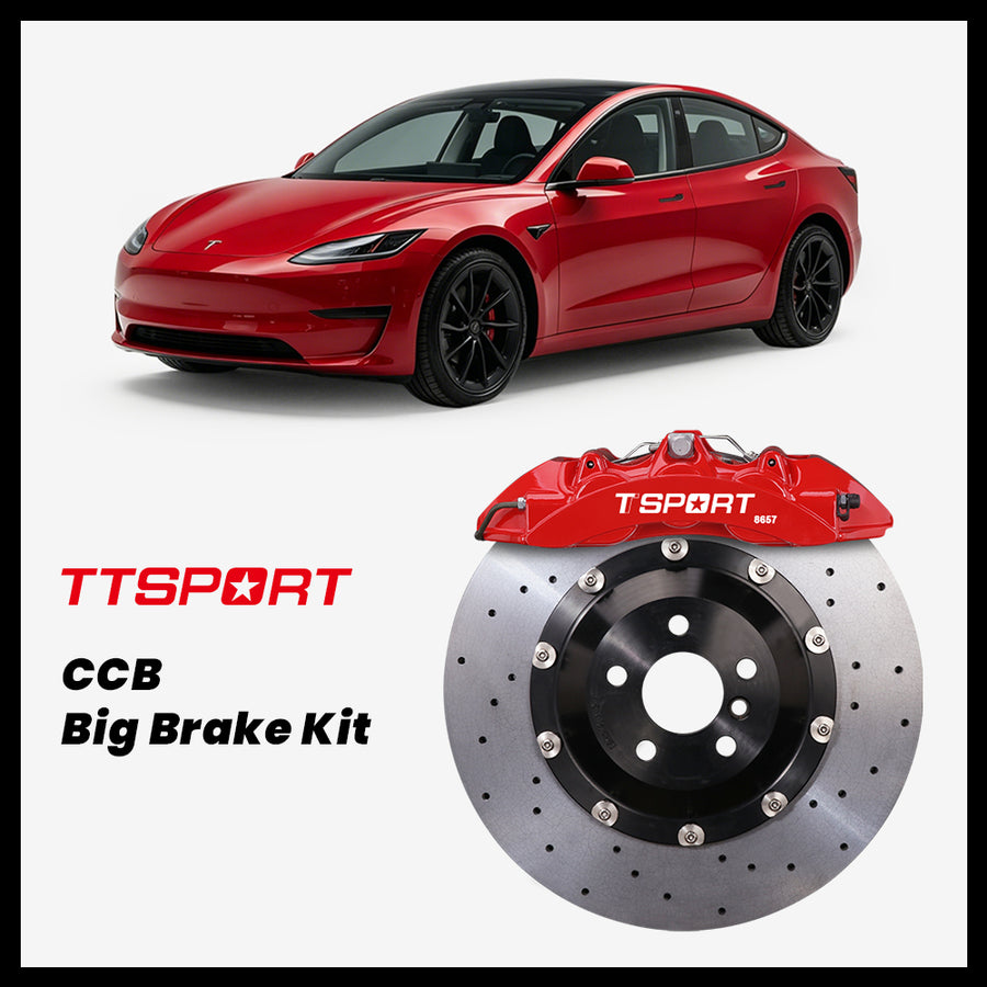 Tesla Model 3 / Performance (Highland Refresh) TTSPORT 8657 6-Piston Forged Caliper with 380mm CCB carbon ceramic brake rotor