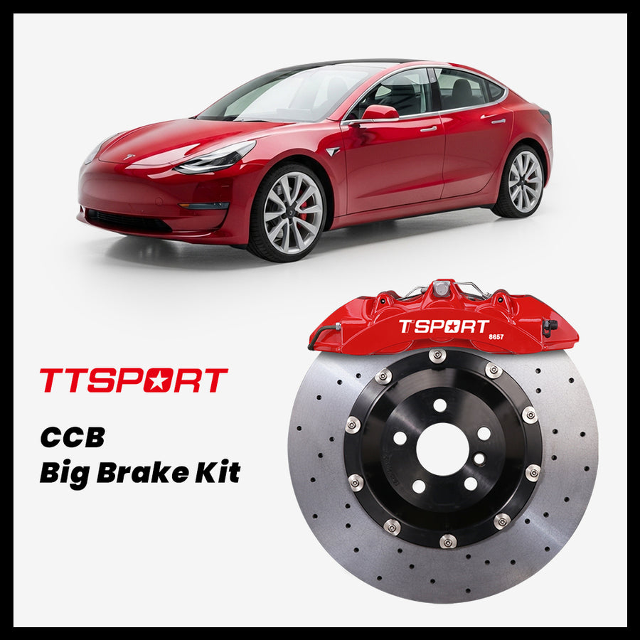 Tesla Model 3 / Performance (pre-Highland) TTSPORT 8657 6-Piston Forged Caliper with 380mm CCB carbon ceramic brake rotor