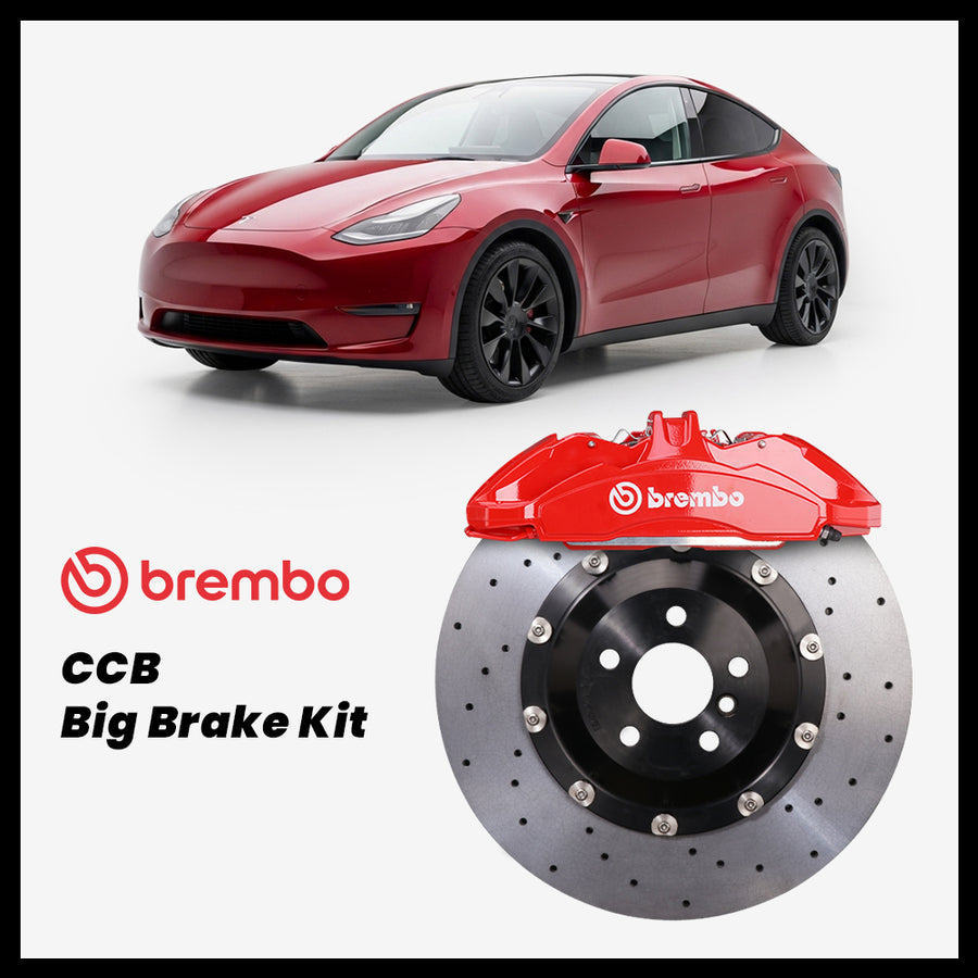 Tesla Model Y / Performance (pre-Juniper) Brembo OEM Ford Shelby GT350 Mustang 6-Piston Caliper with 380mm CCB brake rotor
