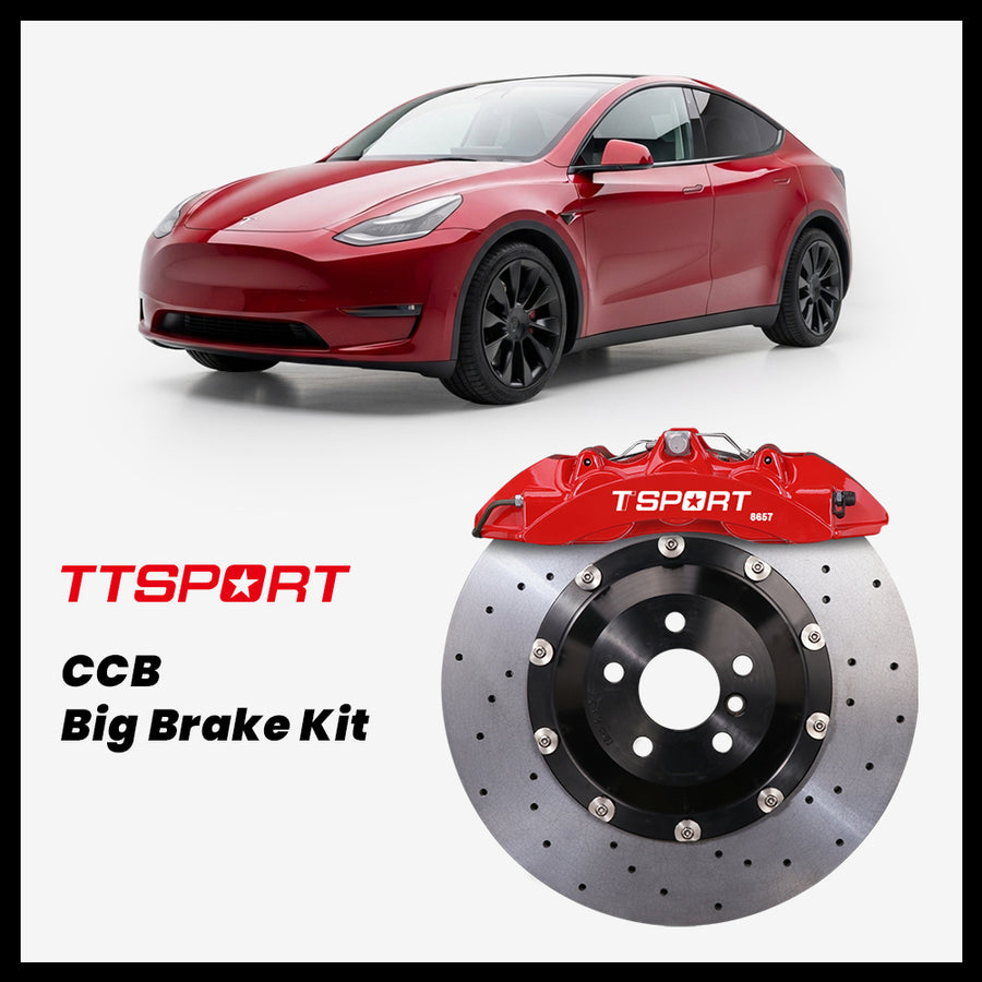 Tesla Model Y / Performance (pre-Juniper) TTSPORT 8657 6-Piston Forged Caliper with 380mm CCB carbon ceramic brake rotor