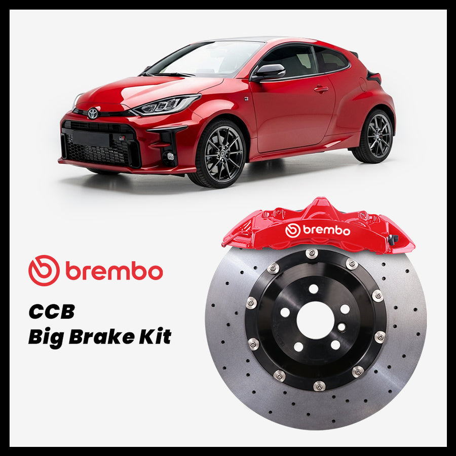 Toyota GR Yaris Brembo GT6 6-Piston Caliper with 380mm CCB carbon ceramic brake rotor