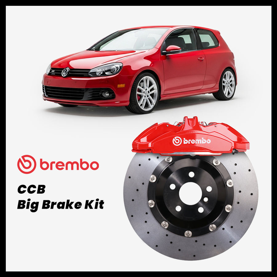 Volkswagen Golf / GTI / R (Mk5/Mk6) Brembo OEM Ford Shelby GT350 Mustang 6-Piston Caliper with 390mm CCB brake rotor