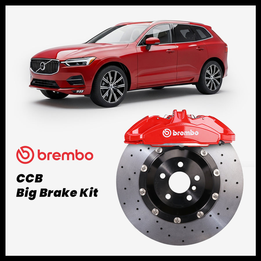 Volvo XC60 Brembo OEM Ford Shelby GT350 Mustang 6-Piston Caliper with 390mm CCB carbon ceramic brake rotor