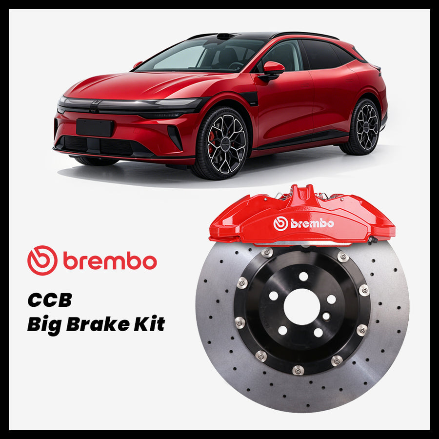 Zeekr 007 GT Brembo OEM Ford Shelby GT350 Mustang 6-Piston Caliper with 390mm CCB carbon ceramic brake rotor