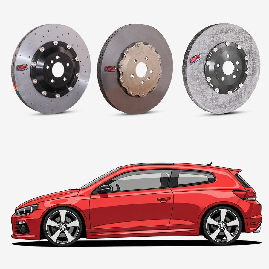 StopFlex continuous long-fiber carbon ceramic brake rotors upgrade for Volkswagen Scirocco R 137.